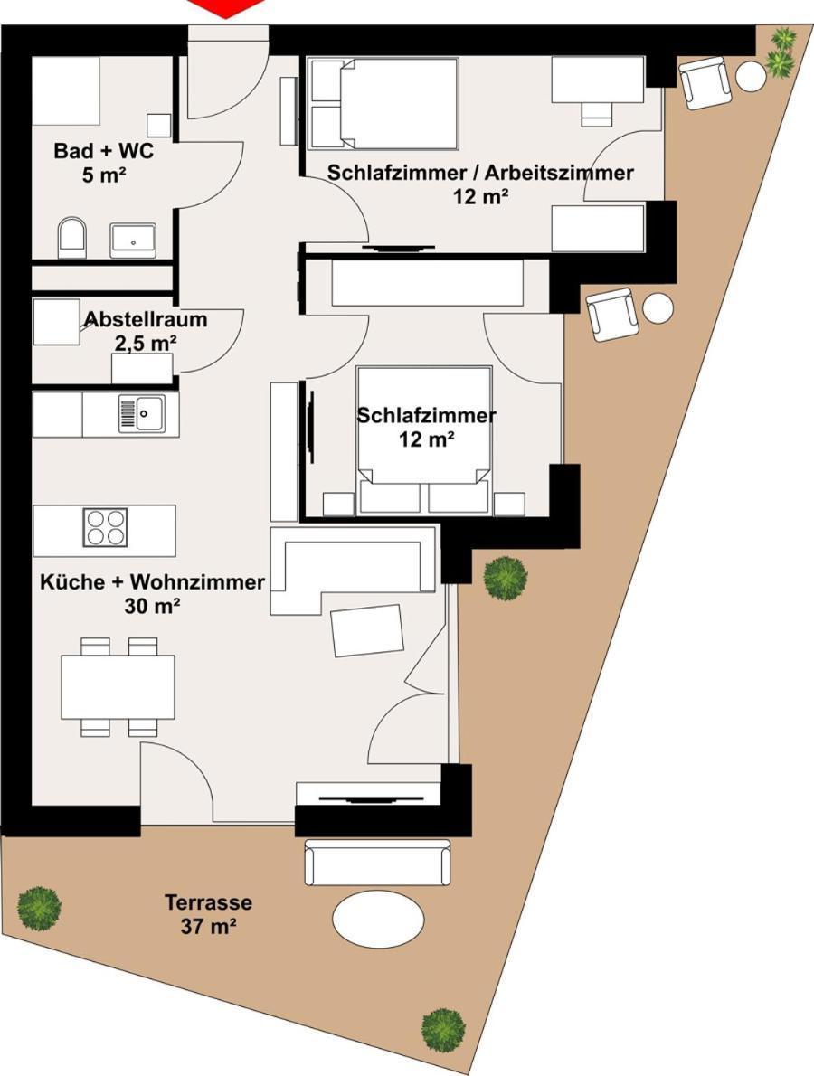 Luxusapartment Mit 40 Qm Terrasse, E-Parkplatz Und Parkplatz 格拉茨 外观 照片